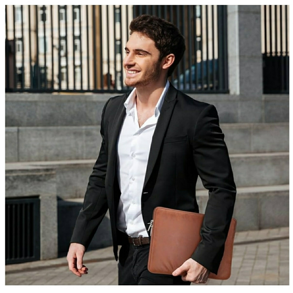 RAINYEAR NWOT 11"  Laptop Sleeve PU Suede Leather Case Protective Cover